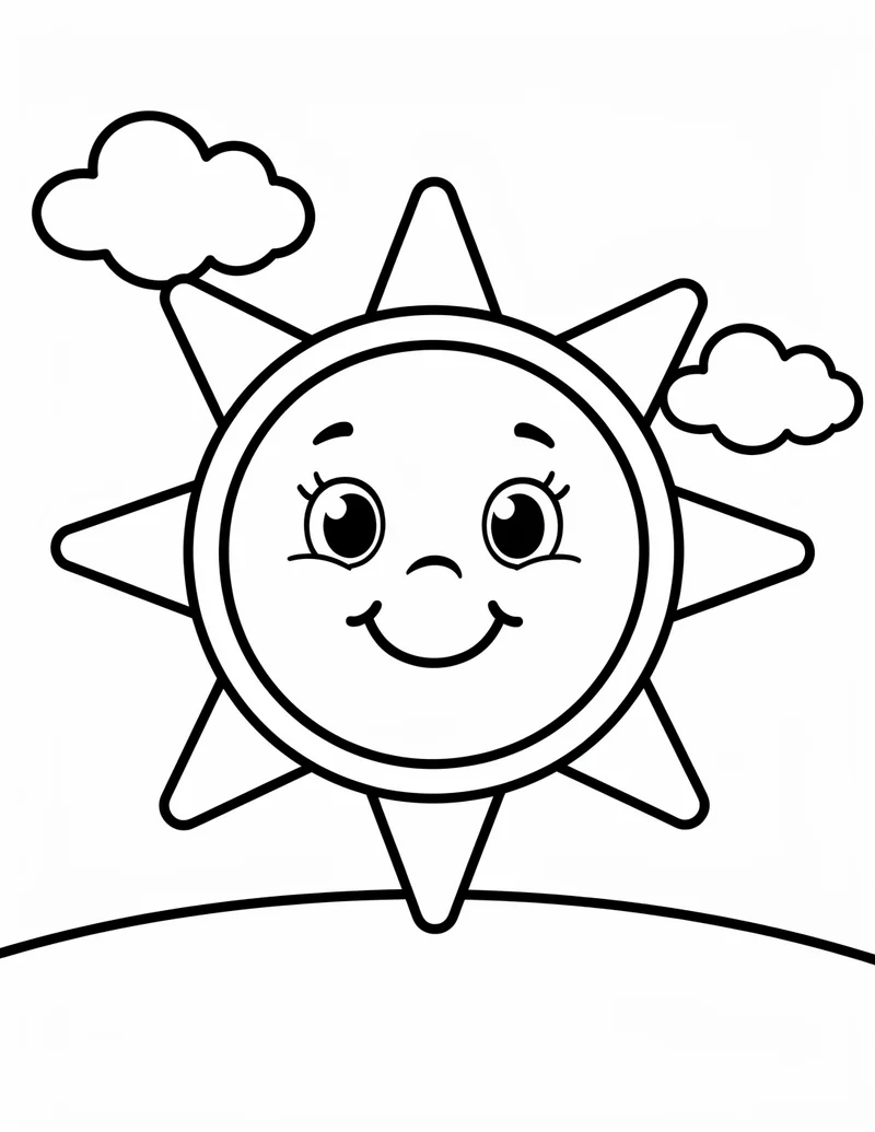 Coloring page — Smiling Sun