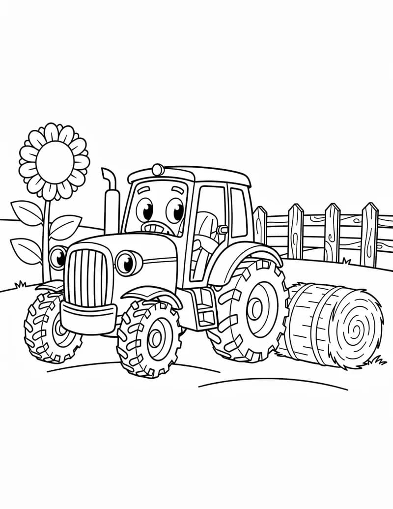 Coloring page — Tractor on the Farm