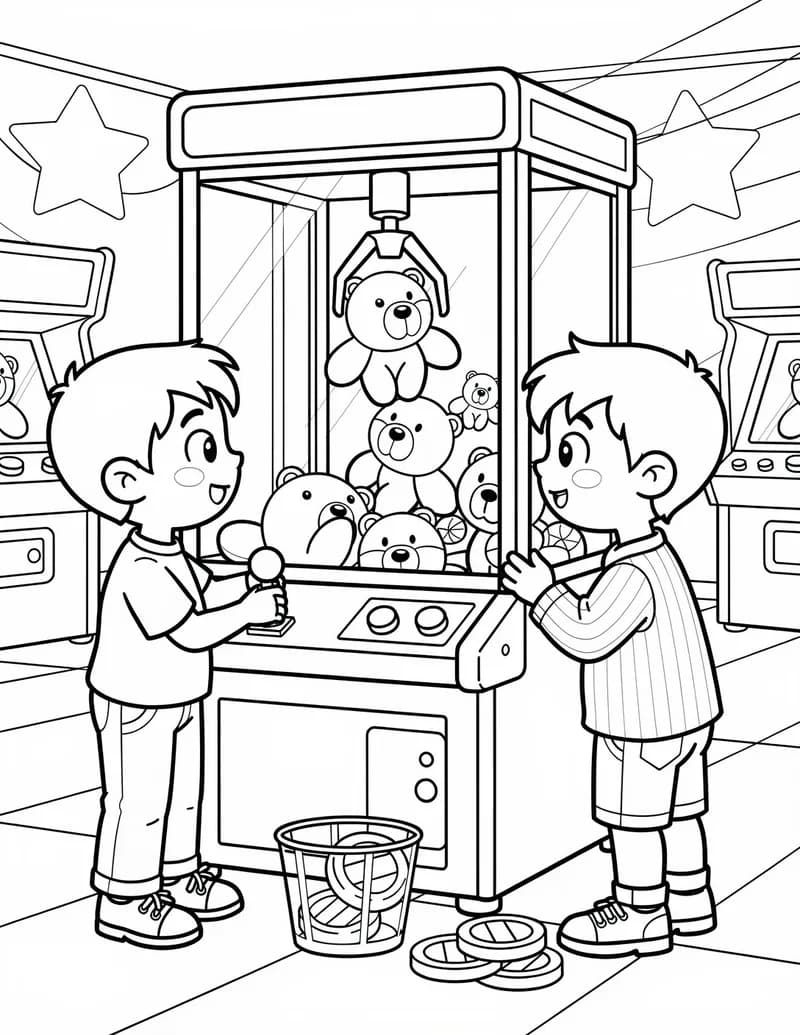 Coloring page — Arcade Afternoon