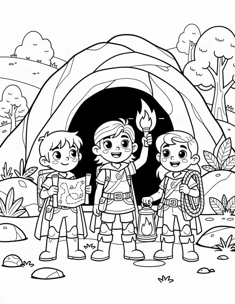 Coloring page — Co-op Adventure Team