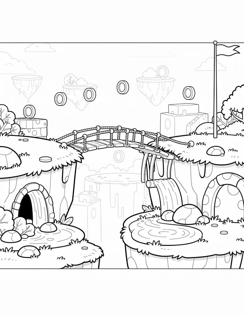 Coloring page — Fantasy Platform World