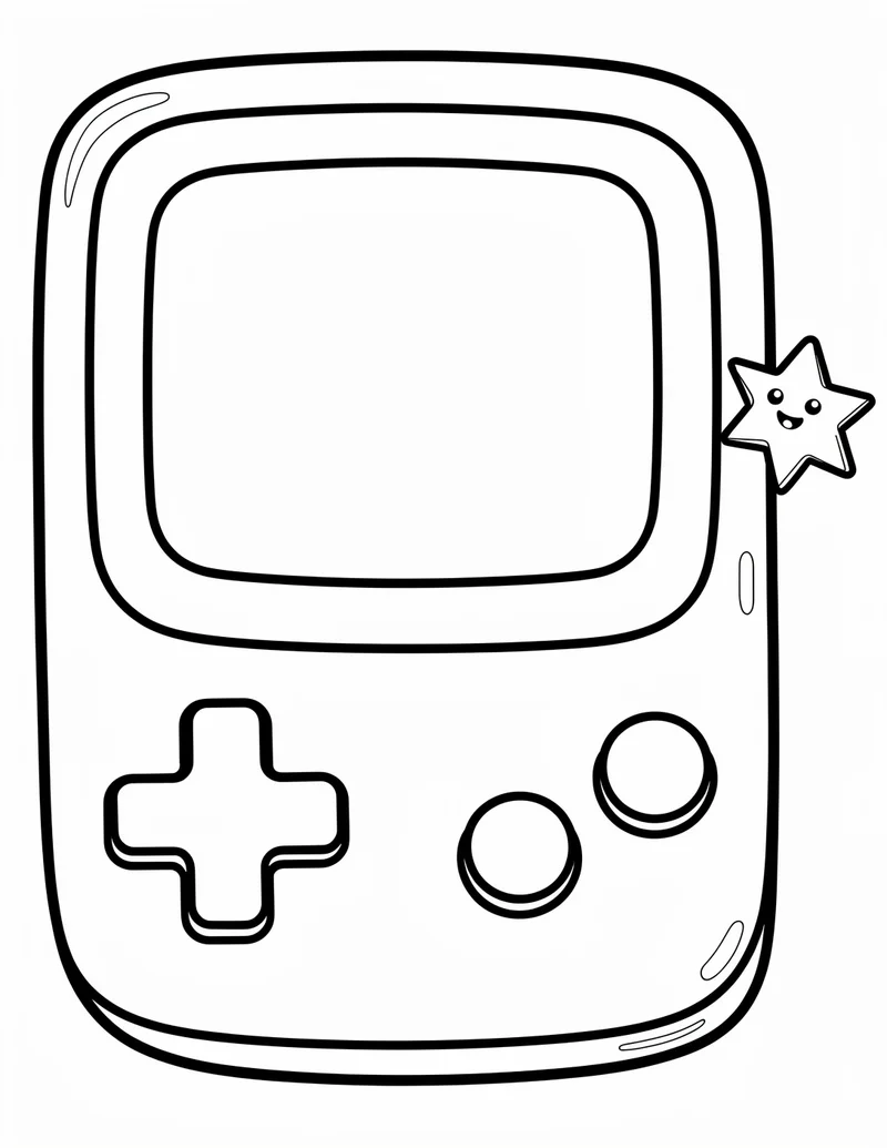 Coloring page — Handheld Console