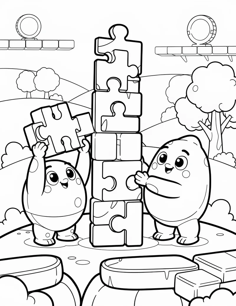 Coloring page — Puzzle Block Land