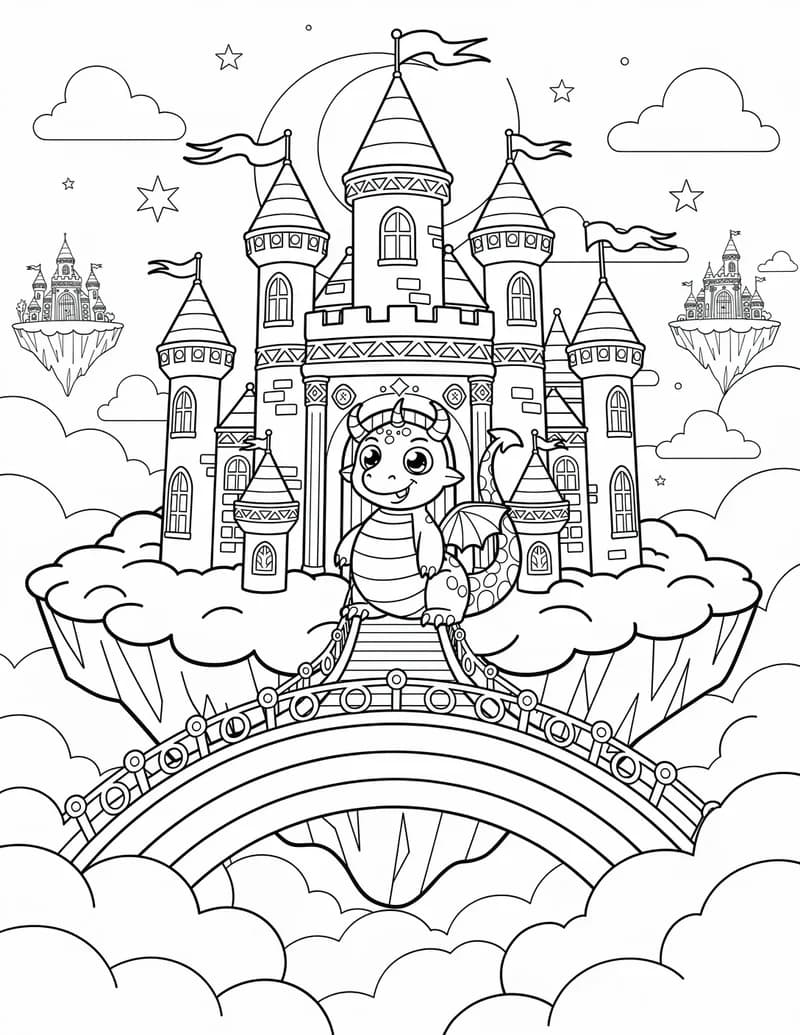 Coloring page — Sky Castle Final Level