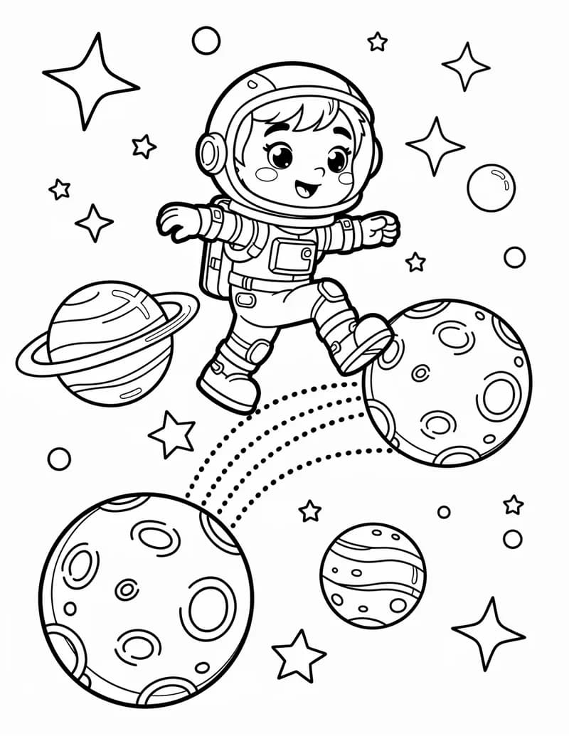 Coloring page — Space Explorer Game