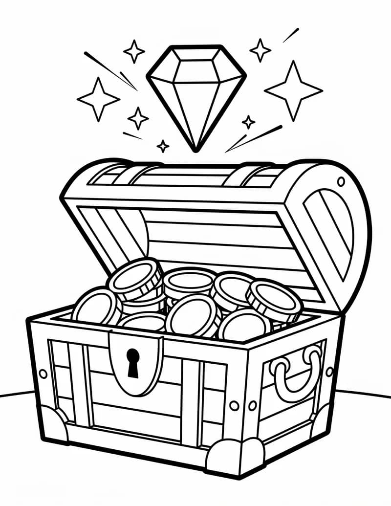 Coloring page — Treasure Chest Bonus