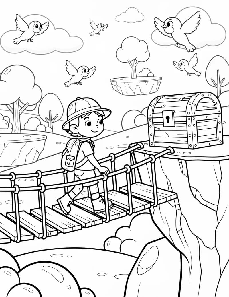 Coloring page — Treasure Hunt Level